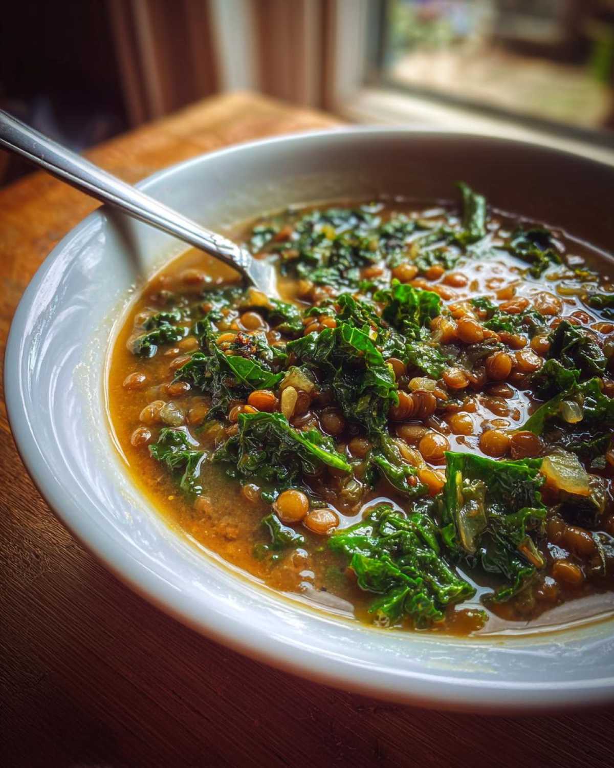 Lentil Kale Winter Soup - detail 1