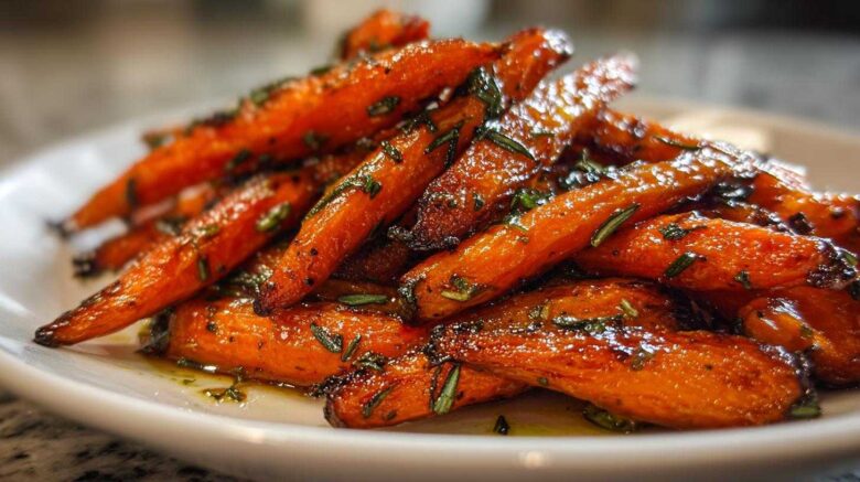 Maple Rosemary Roasted Carrots