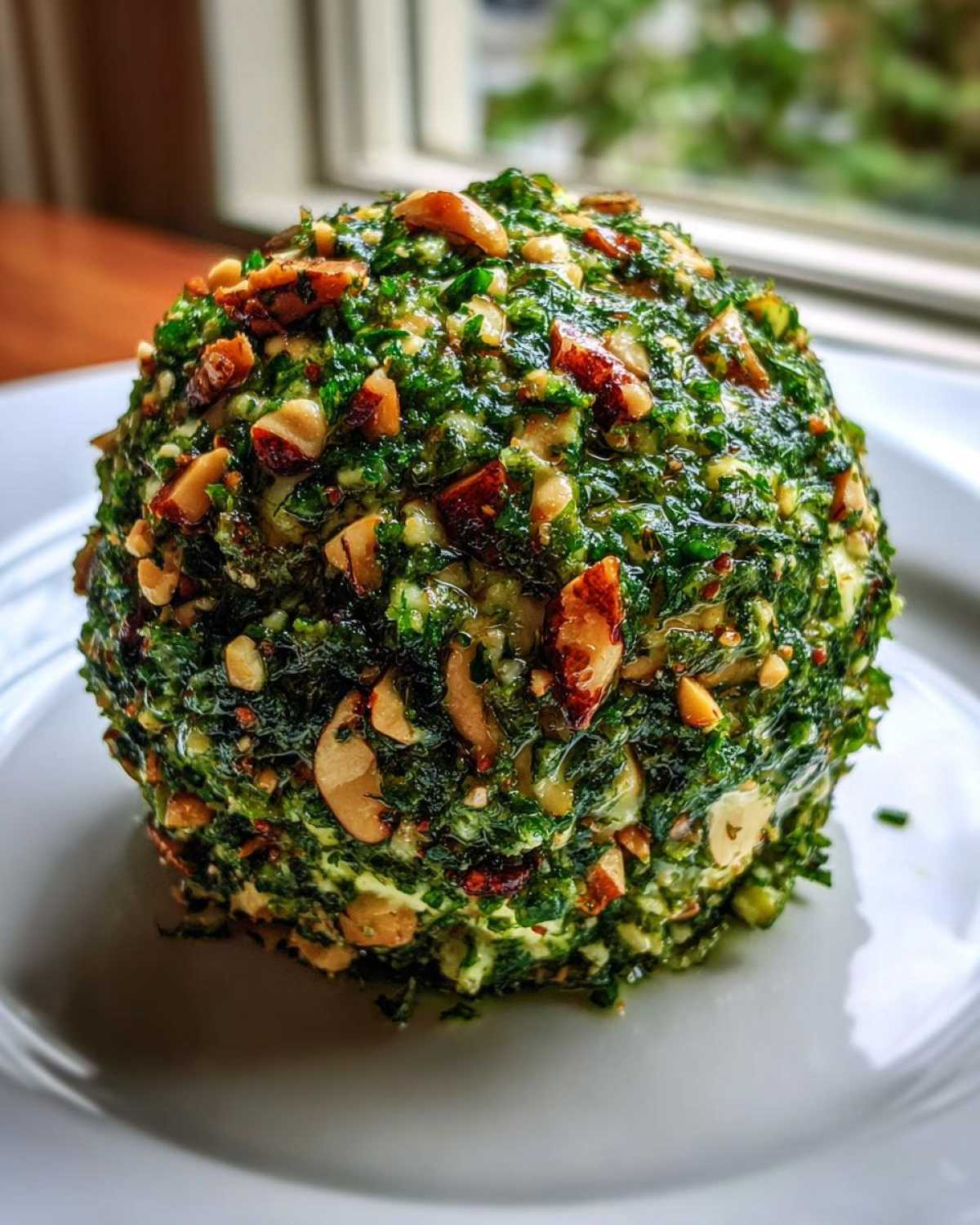Pesto Cheddar Cheese Ball - detail 1