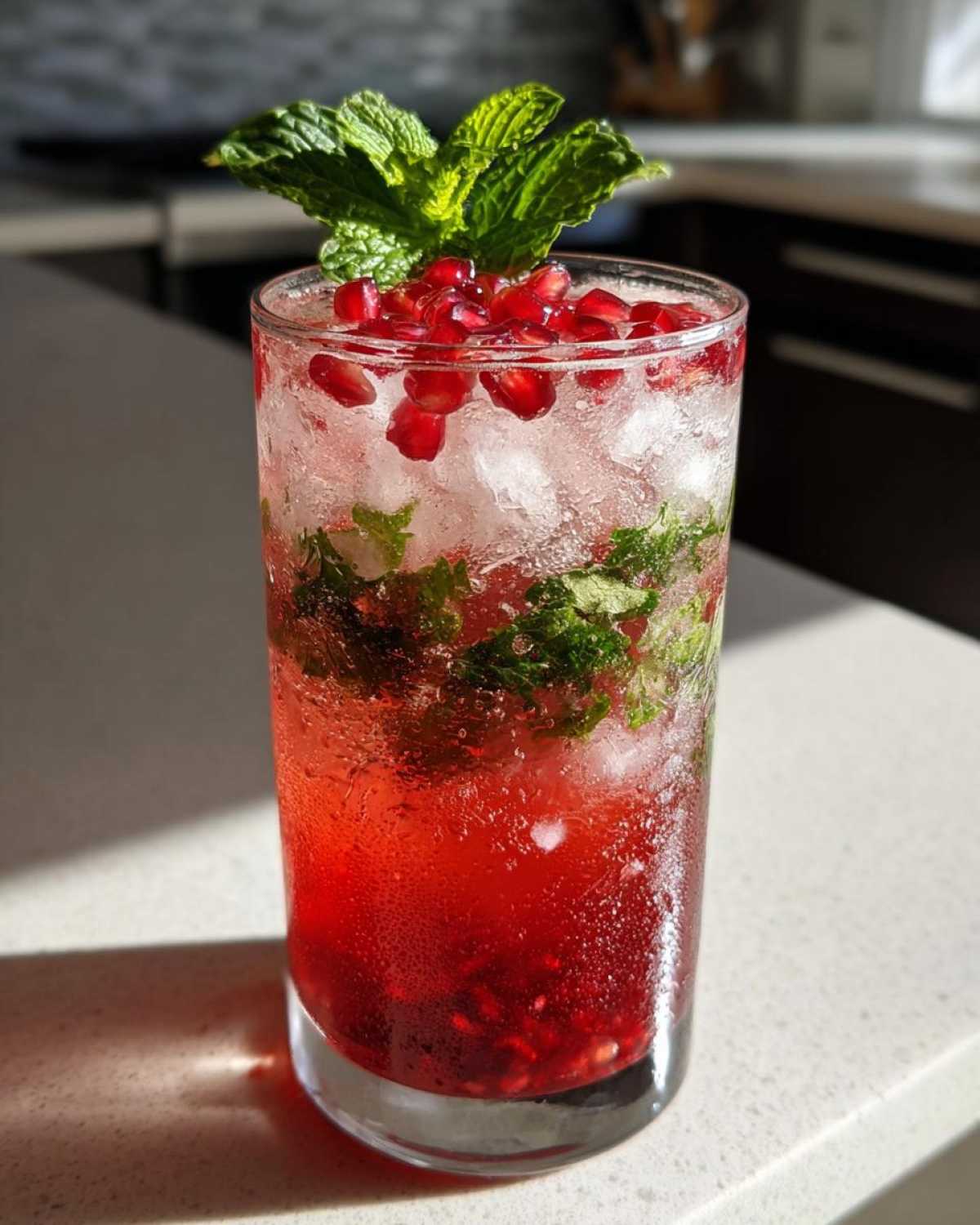 Pomegranate Mint Mojito Mocktail - detail 2
