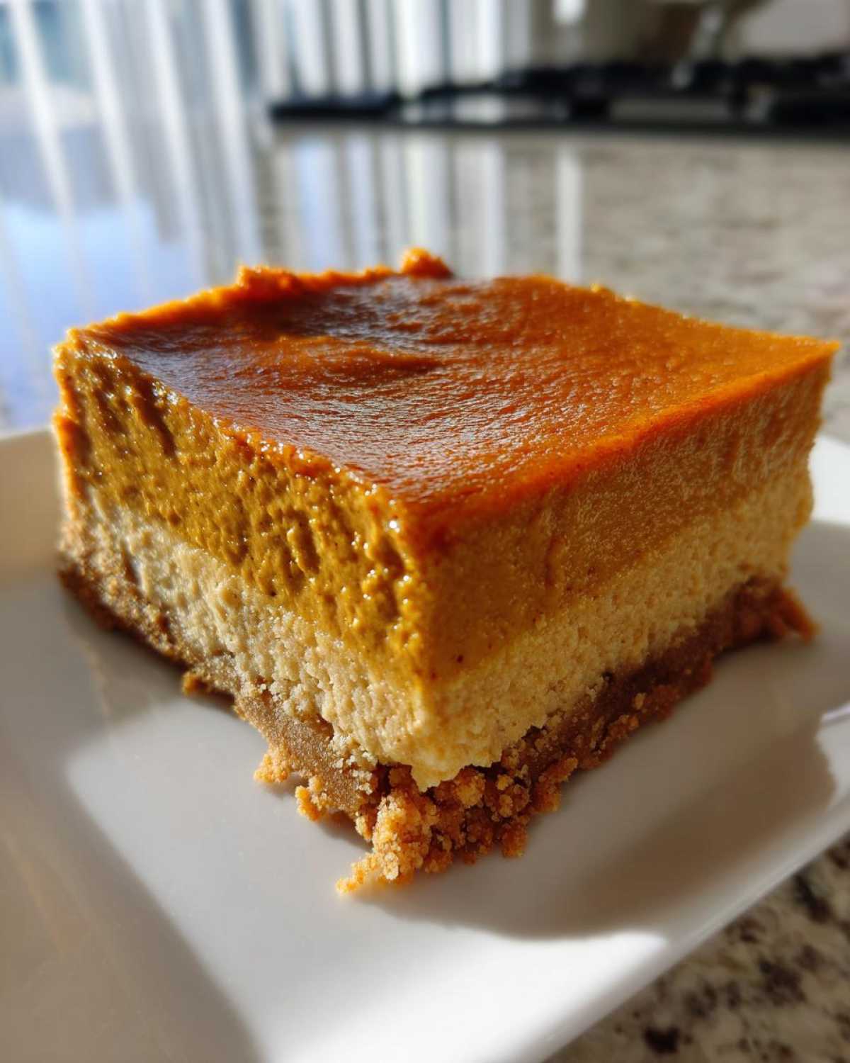 Pumpkin Pie Cheesecake Bars - detail 1