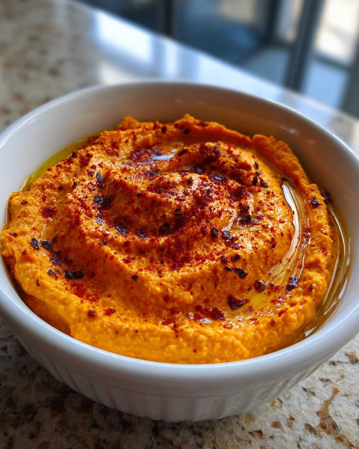 Roasted Red Pepper Hummus - detail 1