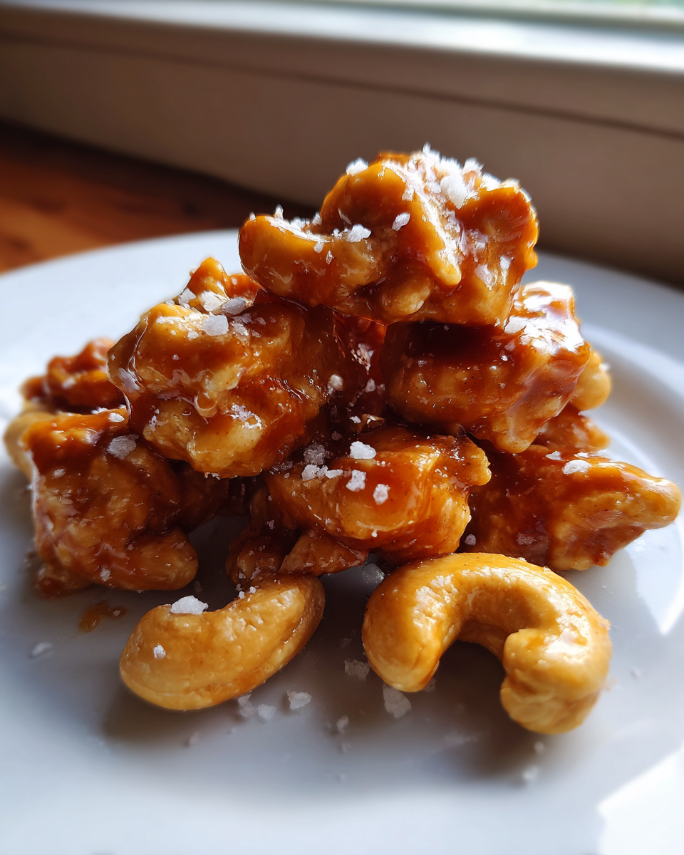 Salted Cashew Caramel Clusters - detail 4