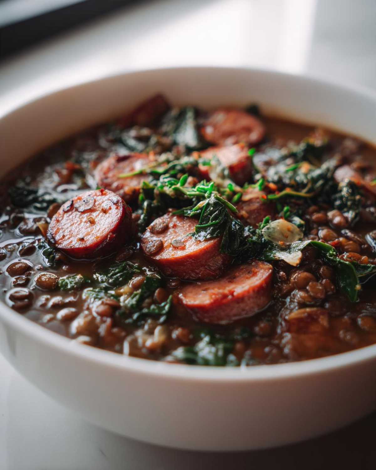 Sausage Kale Lentil Stew - detail 4