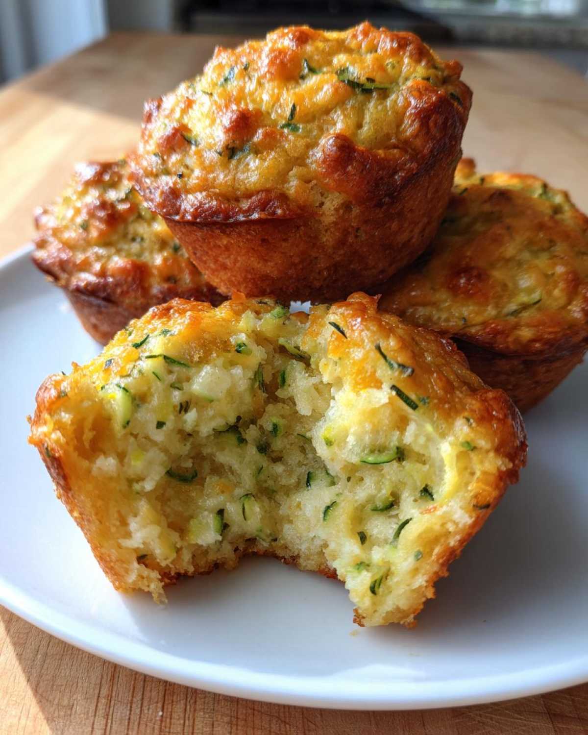 Savory zucchini cheese muffins - detail 1