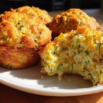 Savory zucchini cheese muffins