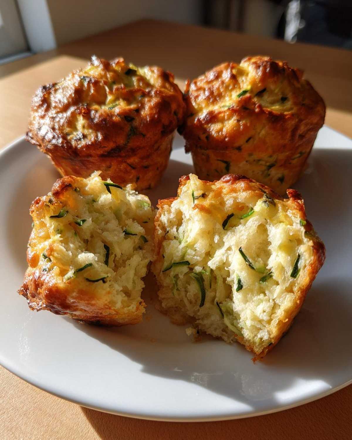 Savory zucchini cheese muffins - detail 2