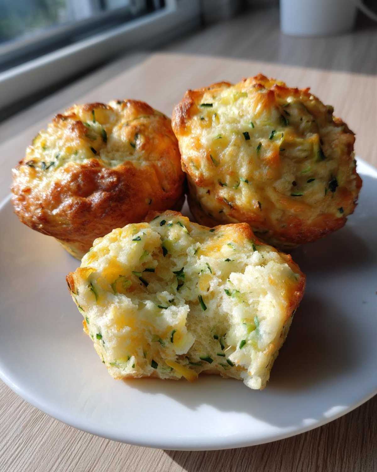 Savory zucchini cheese muffins - detail 3