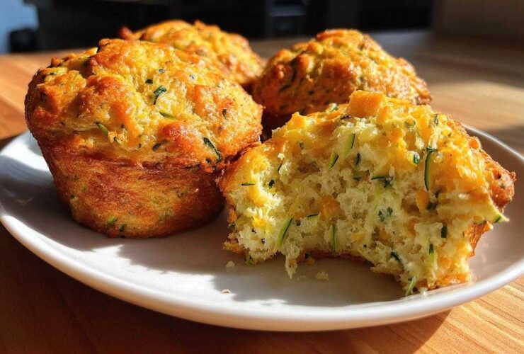 Savory zucchini cheese muffins