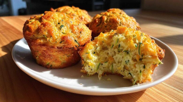 Savory zucchini cheese muffins