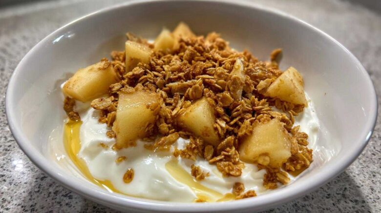 Spiced Pear Granola Yogurt Bowl