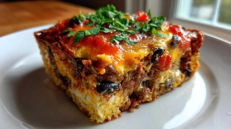 Spicy Huevos Rancheros Breakfast Bake