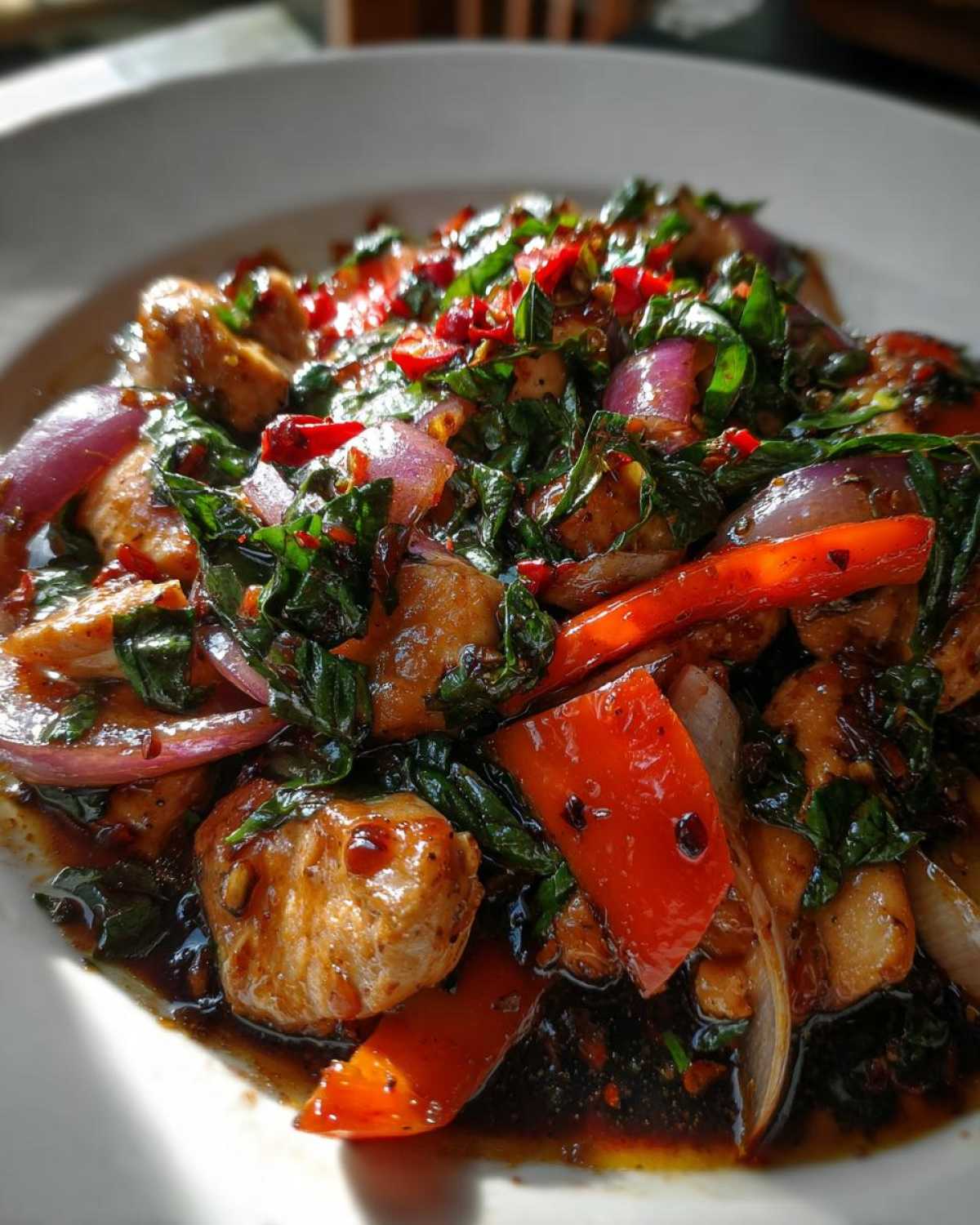 Spicy Thai Basil Chicken Stir Fry - detail 1