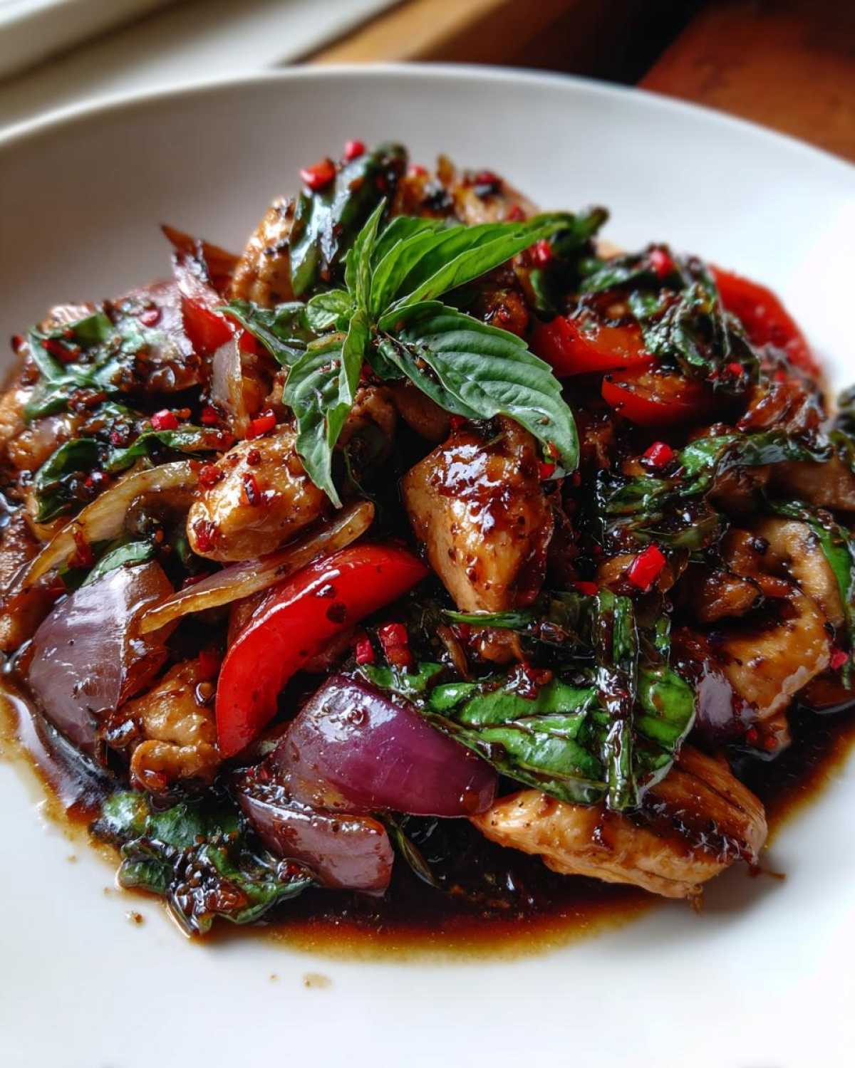 Spicy Thai Basil Chicken Stir Fry - detail 4