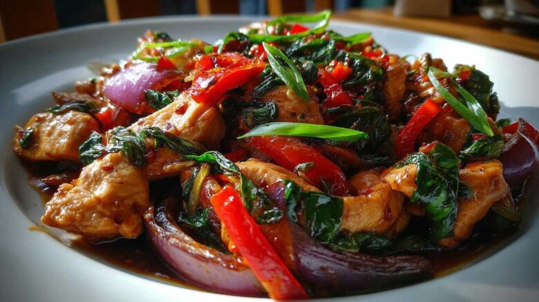 Spicy Thai Basil Chicken Stir Fry