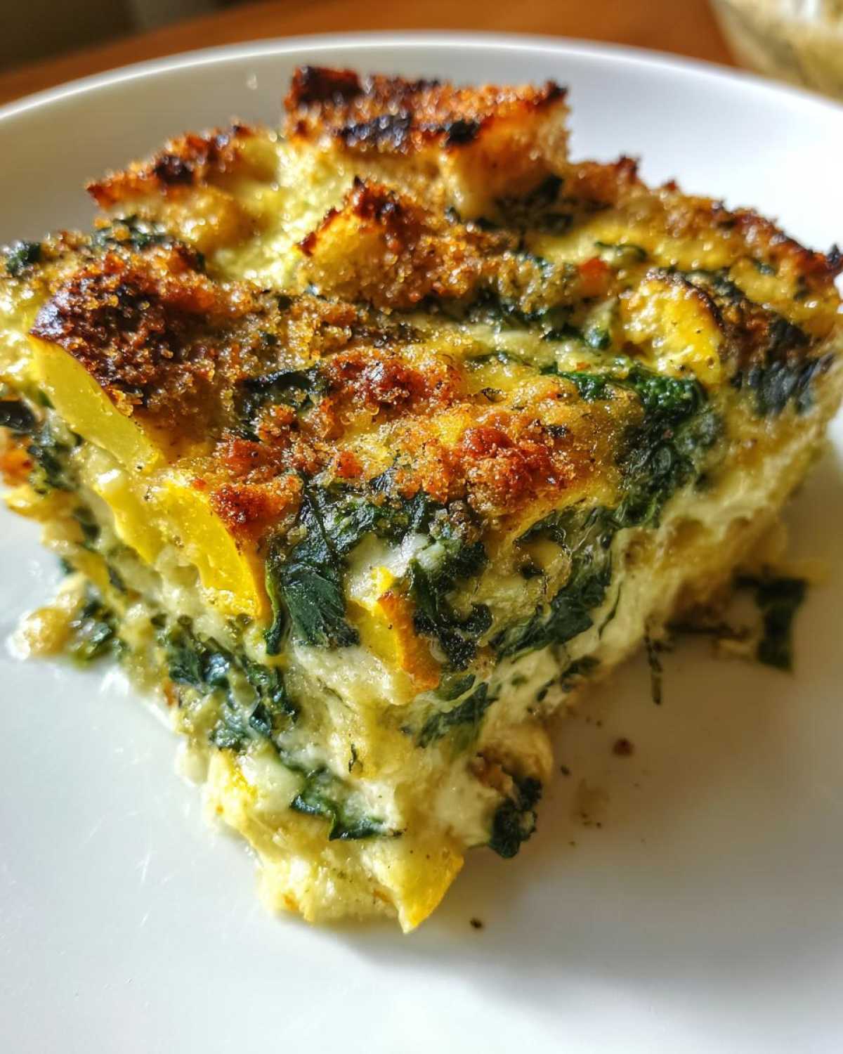Spinach and squash casserole - detail 1
