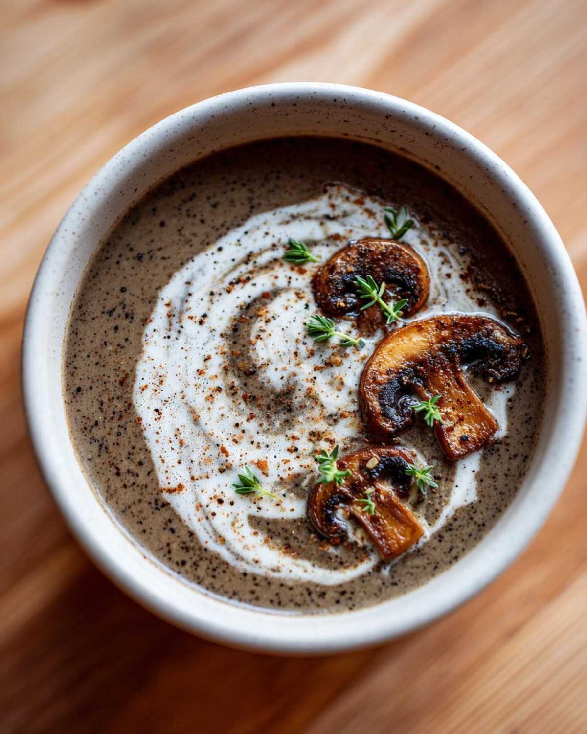 Velvety Mushroom Thyme Soup - detail 1