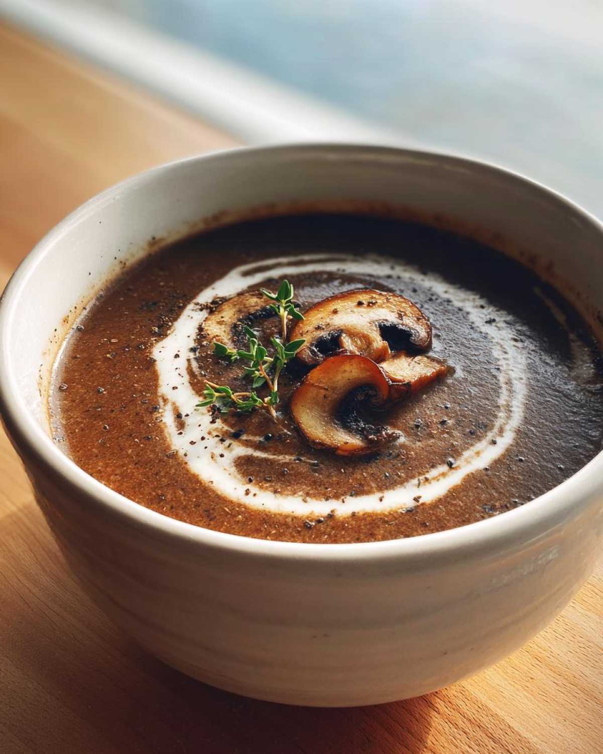 Velvety Mushroom Thyme Soup - detail 3