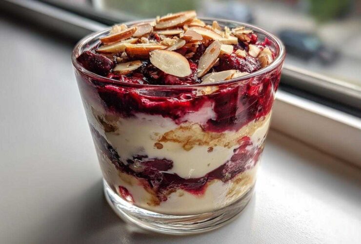 Warm Berry Almond Parfait
