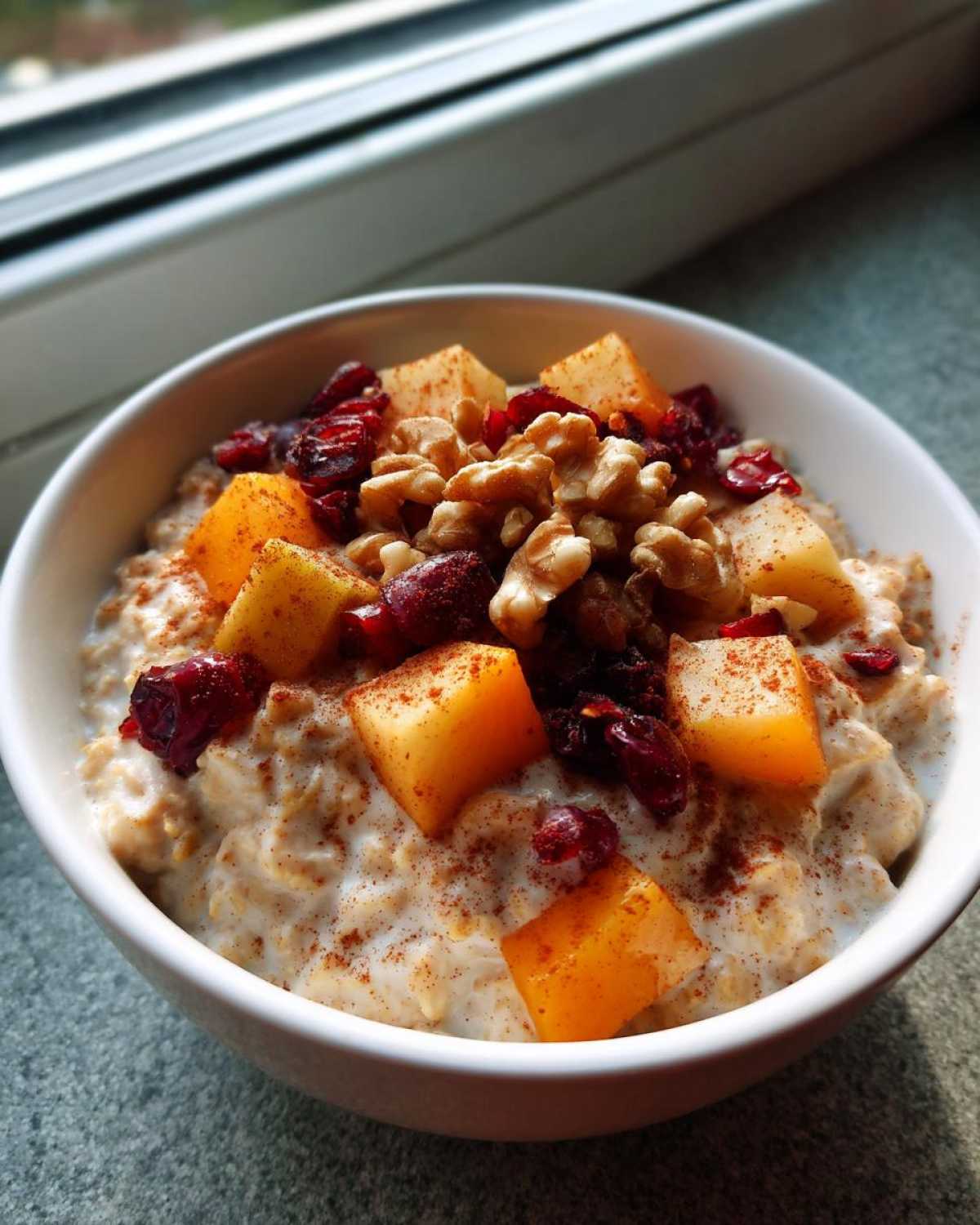 Warm Pear Cranberry Oatmeal - detail 1