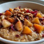 Warm Pear Cranberry Oatmeal