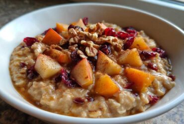 Warm Pear Cranberry Oatmeal