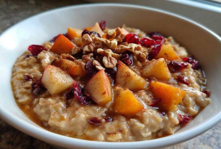 Warm Pear Cranberry Oatmeal