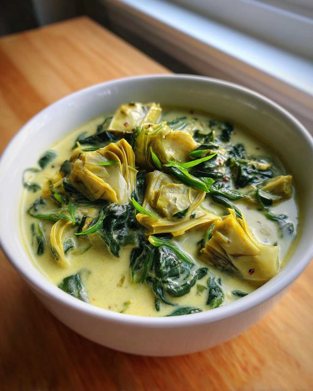 Warm Spinach Artichoke Soup - detail 3