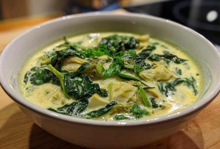 Warm Spinach Artichoke Soup