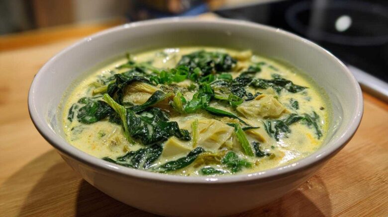 Warm Spinach Artichoke Soup