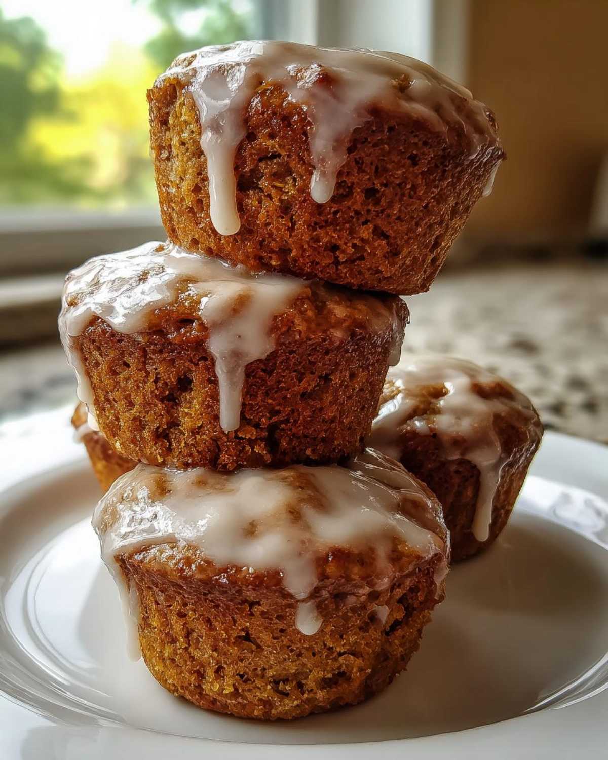 Zucchini Bread Muffins with a Cinnamon Glaze - detail 2