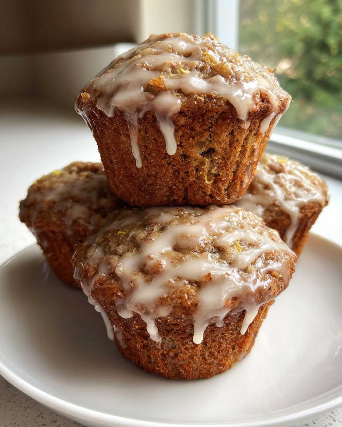 Zucchini Bread Muffins with a Cinnamon Glaze - detail 3