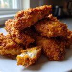 A close-up pile of golden brown, crispy Keto Crispy Parmesan Chicken Wings stacked on a white plate.