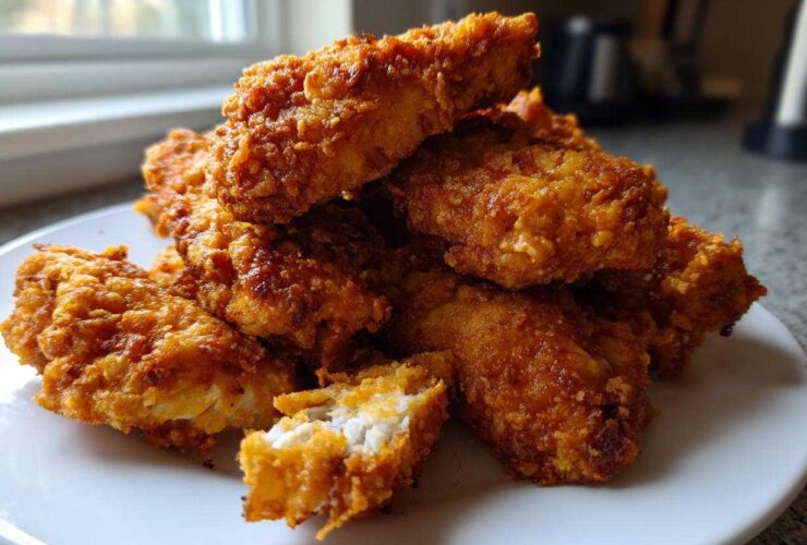 A close-up pile of golden brown, crispy Keto Crispy Parmesan Chicken Wings stacked on a white plate.